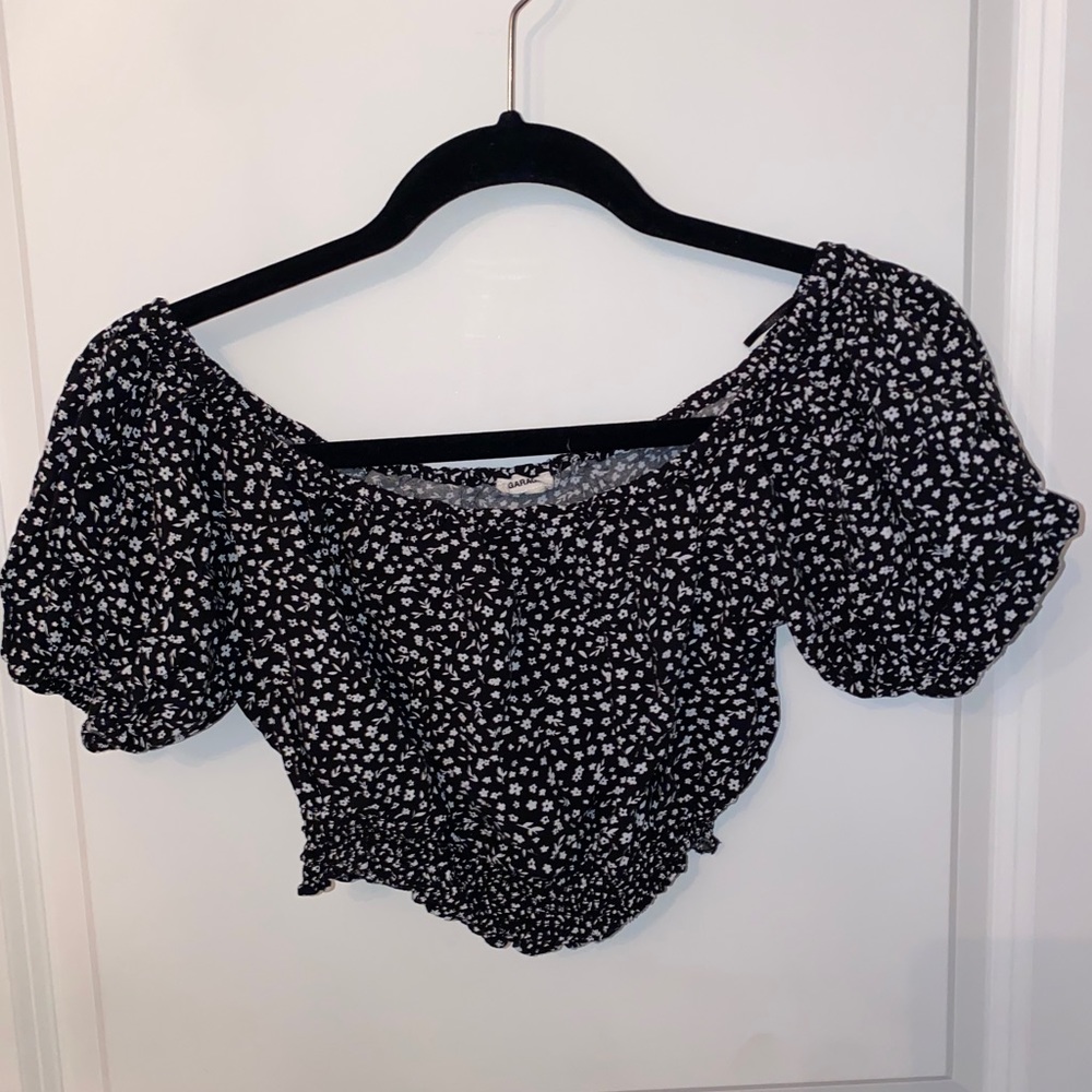 Black Garage Crop Top